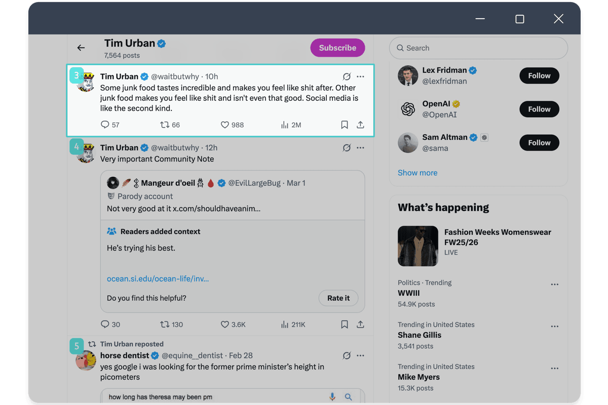 Keyboard navigation feature screenshot