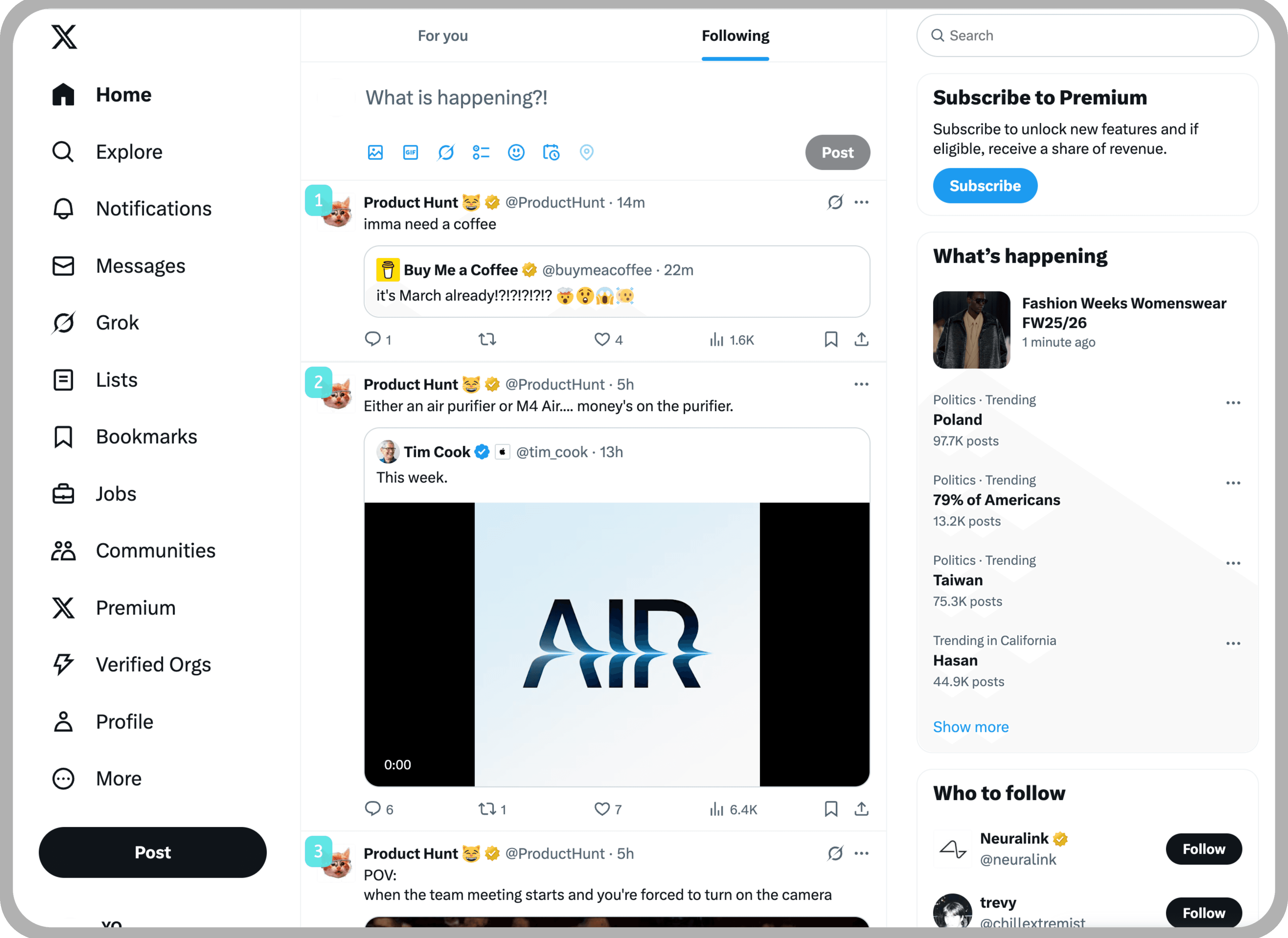 Screenshot of the app